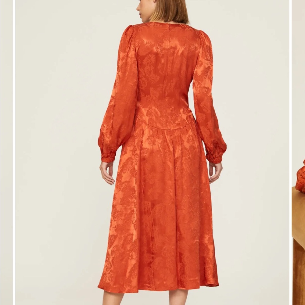 Orange Jacquard Midi Dress - Love, Whit by Whitney Port - Picture 3 of 16